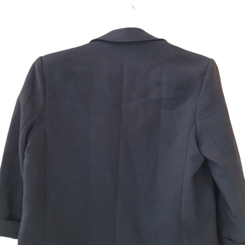 ALPHA & OMEGA Outerwear Black Open Front 3/4 Sleeve Blazer Jacket Size M - Picture 14 of 16